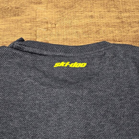 Ski-Doo Men's Waffle Knit Thermal Long Sleeve Henley Denim Blue NWT - Picture 9 of 11